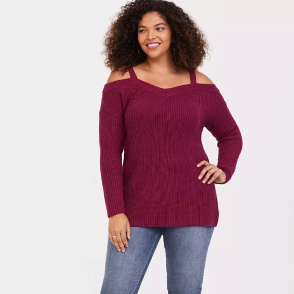 Torrid Pullover Cold Shoulder Sweater 2x NEW NWT